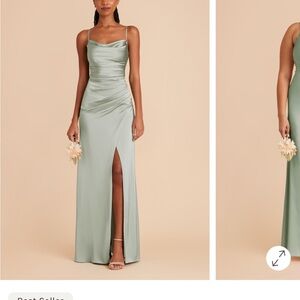 Birdy Grey matte satin sage dress medium